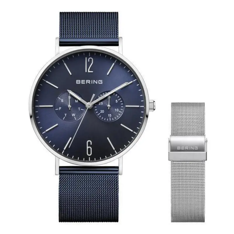 Bering Classic Blue Dial Mesh Strap Men Watch 14240-307 1