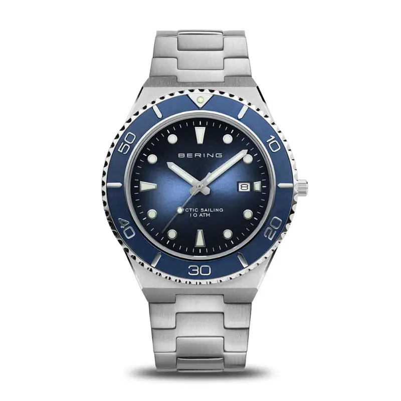 Bering Classic Blue Dial Silver Stainless Steel Strap Men Watch 18940-707 1