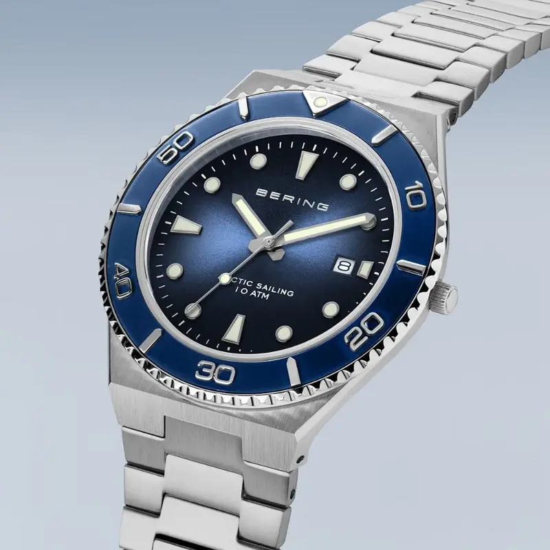 Bering Classic Blue Dial Silver Stainless Steel Strap Men Watch 18940-707 2