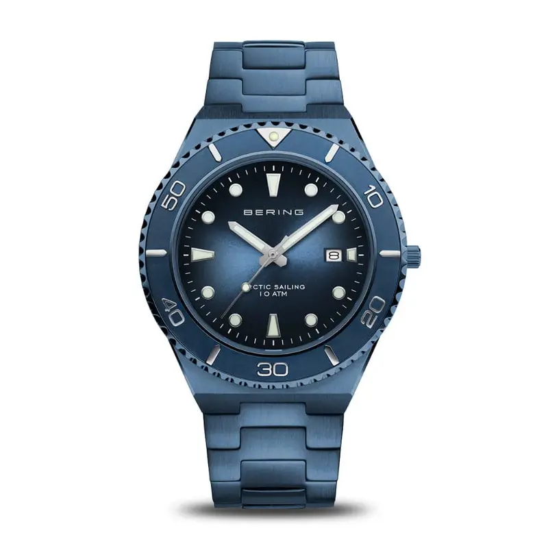 Bering Classic Blue Dial Stainless Steel Strap Men Watch 18940-797 1