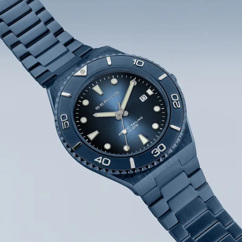 Bering Classic Blue Dial Stainless Steel Strap Men Watch 18940-797 2