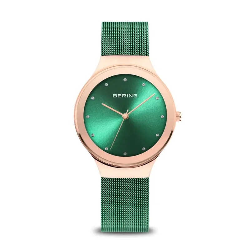 Bering Classic Green Dial & Milanese Strap Women Watch 12934-868 1