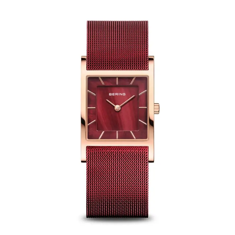 Bering Classic Red Dial And Mesh Strap Women Watch 10426-363-S 1