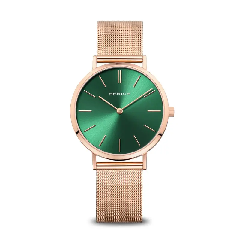 Bering Classic Rose Gold Milanese Strap Women Watch 14134-368 1
