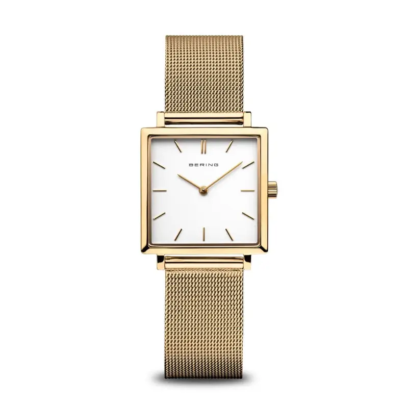 Bering Classic White Dial Gold Milanese Strap Women Watch 18226-334 1