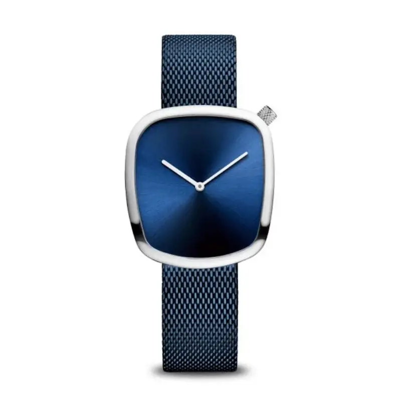 Bering Pebble Blue Dial Mesh Strap Women Watch 18034-307 1