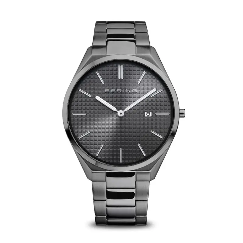 Bering Ultra Sim Black Dial And Stainless Steel Strap Men Watch 17240-777 1
