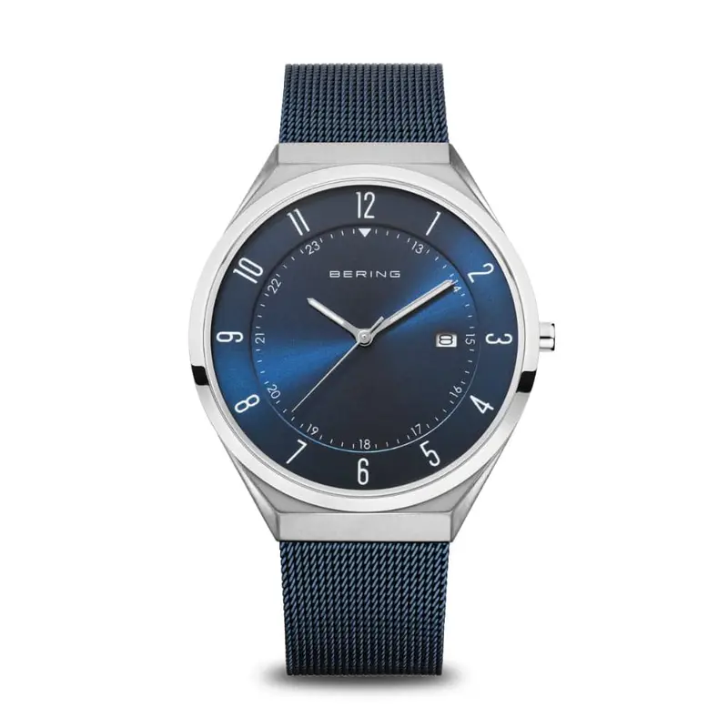 Bering Ultra Slim Blue Dial & Milanese Strap Men Watch 18740-307 1