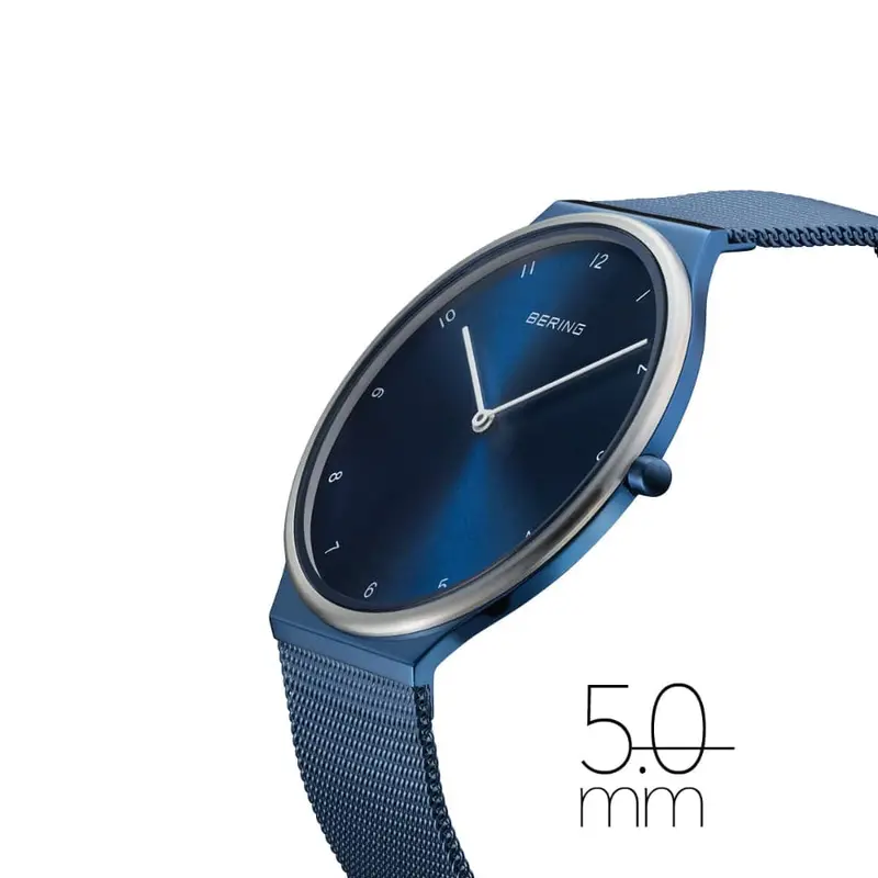 Bering Ultra Slim Blue Dial Milanese Strap Women Watch 18440-397 2