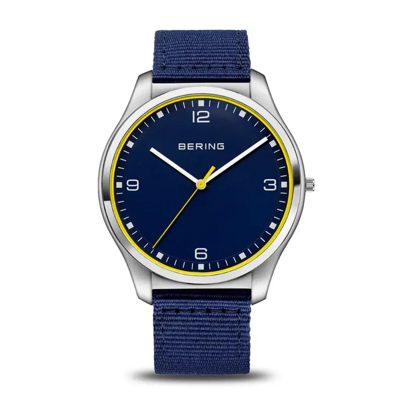 Bering Ultra Slim Blue Dial Nylon Strap Men Watch 18342-507 1