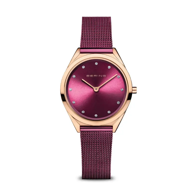 Bering Ultra Slim Purple Milanese Strap Women Watch 17031-969 1