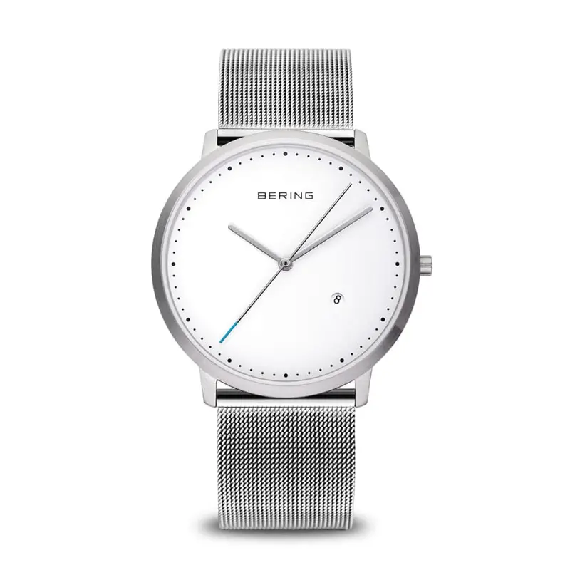 Bering White Dial Brushed Silver Milanese Strap Unisex Watch 11139-004 1