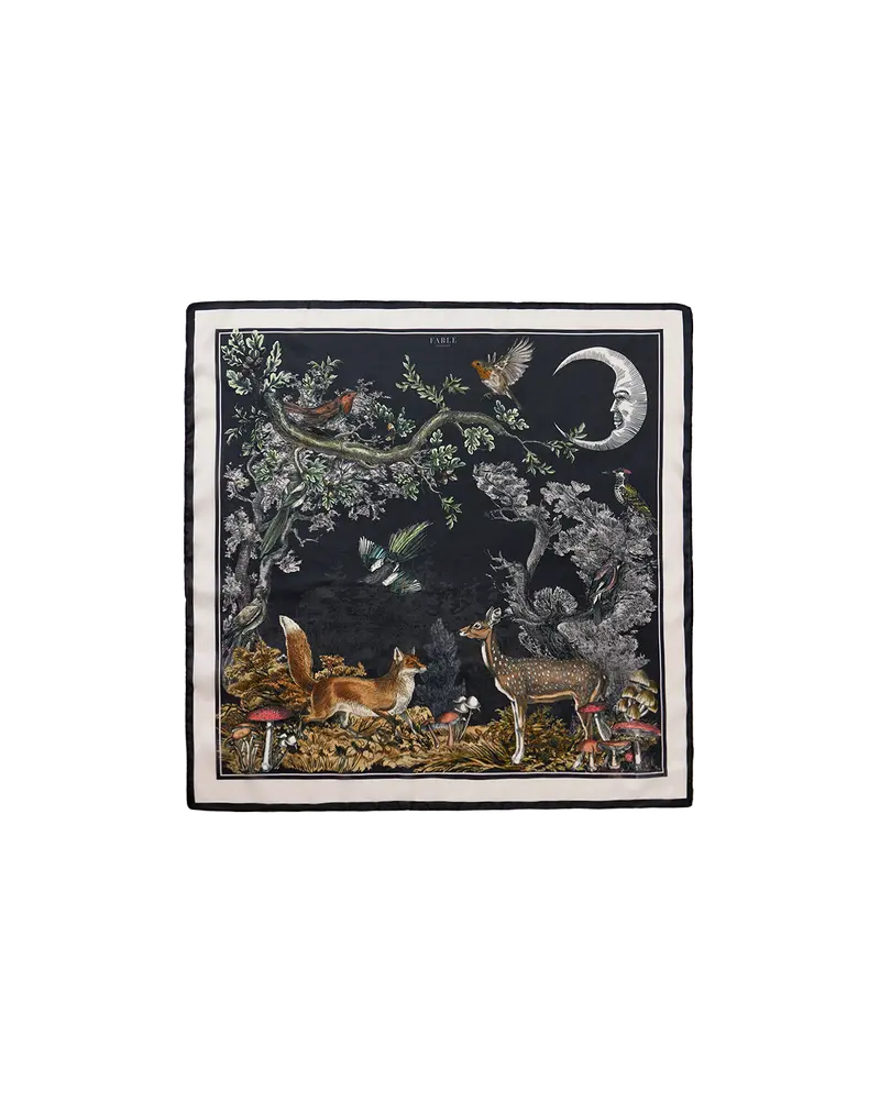 Black A Night's Tale Narrative Square Scarf 1