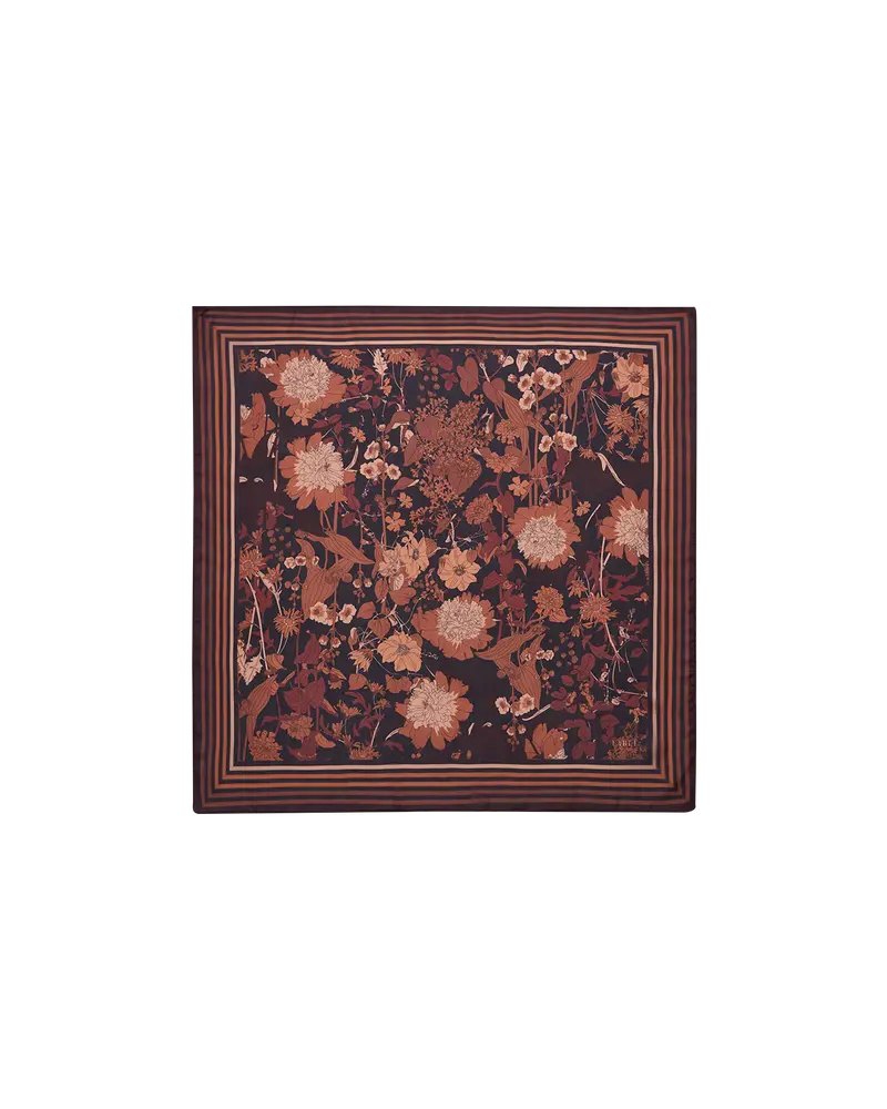 Black Deco Blooms  Square Scarf 1