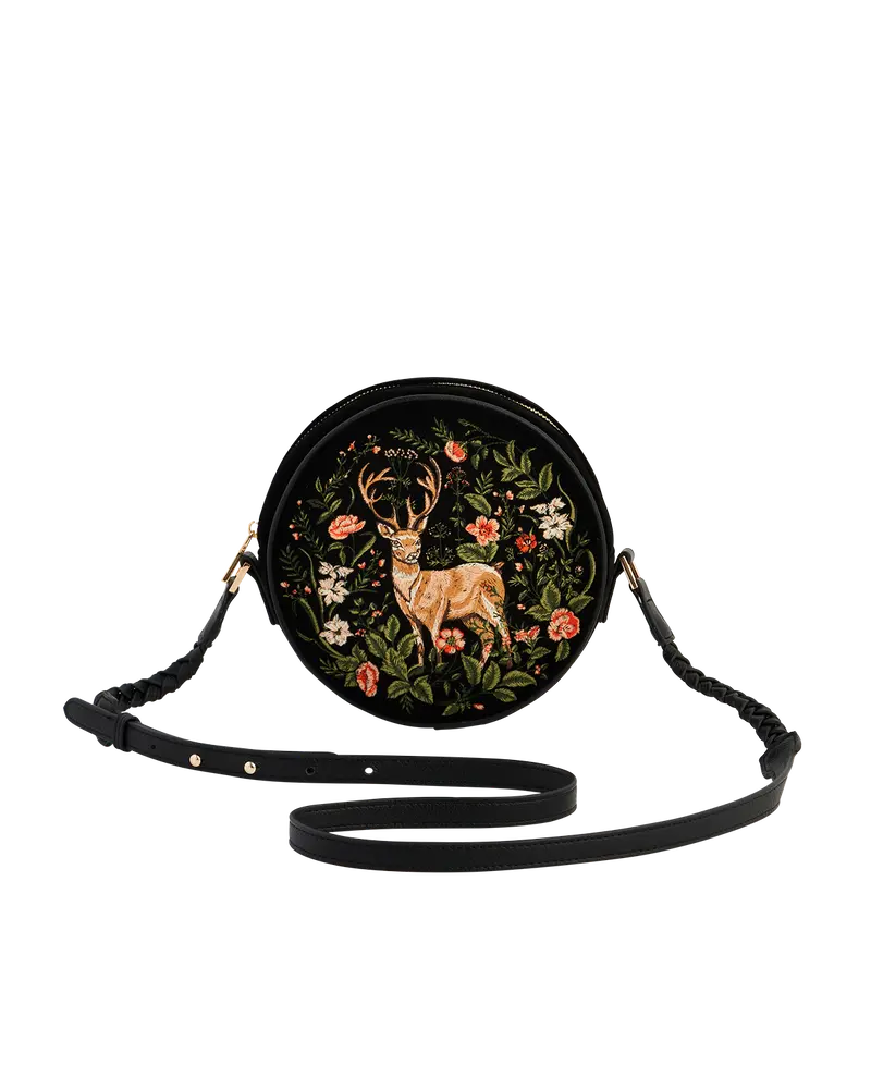 Black Embroidered Circle Bag 1