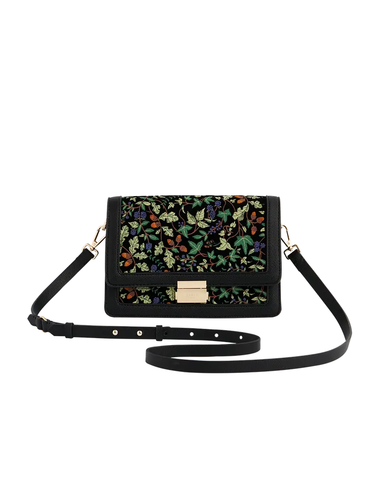 Black Embroidered Foldover Bag 1
