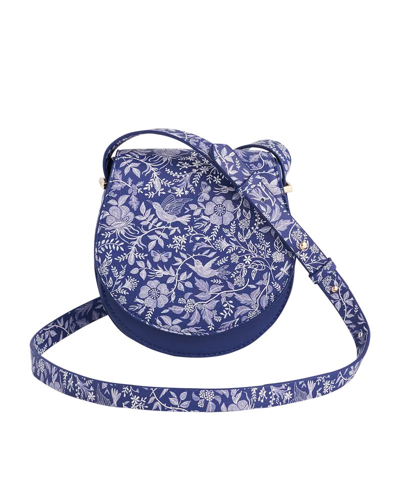 Blue Agnes Floral Saddle Bag 1