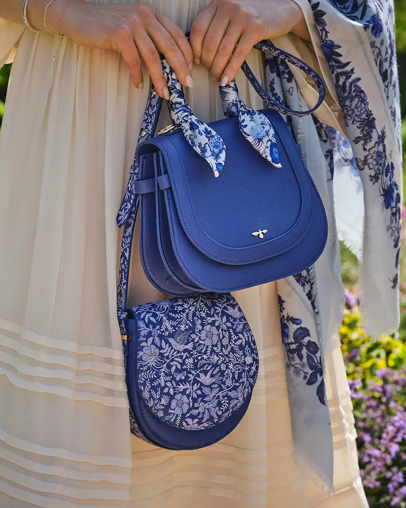 Blue Agnes Floral Saddle Bag 2