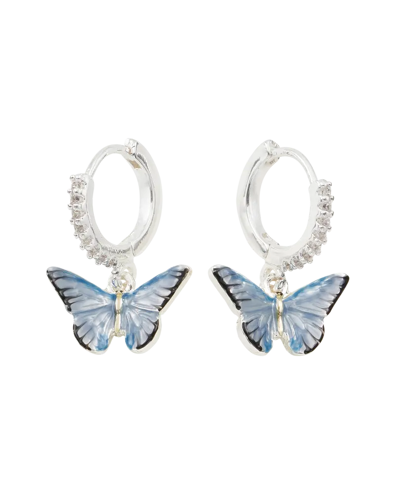 Blue Butterfly Silver Earrings 1