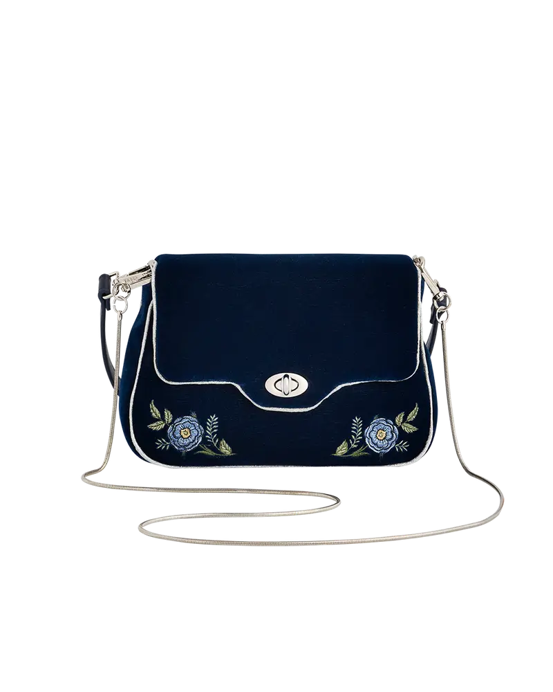 Blue Rose Embroidered Clutch 1