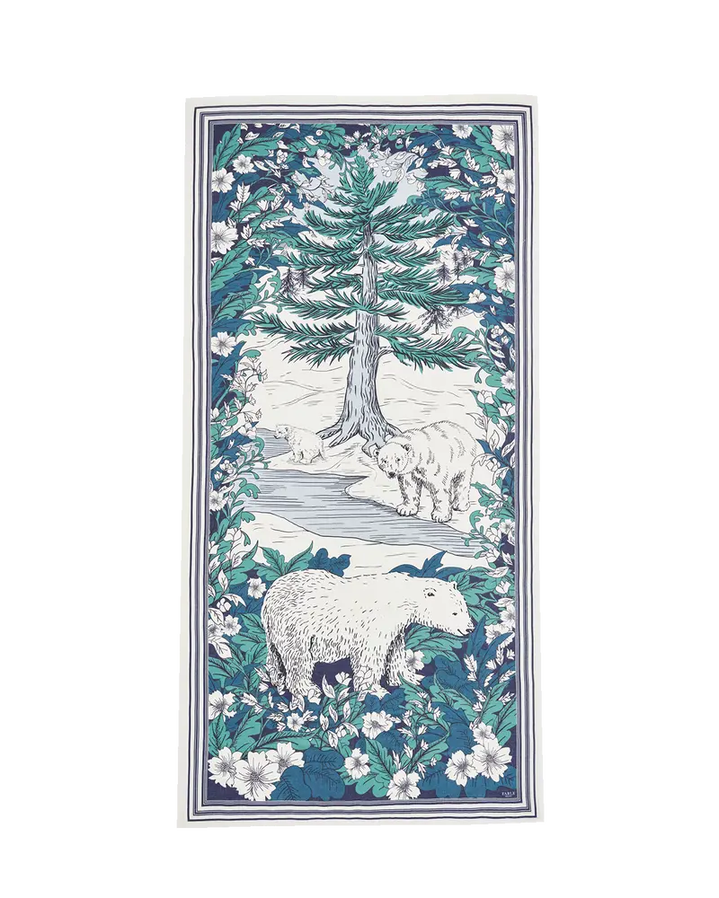 Blue Solara Winter Scene Long Scarf 1