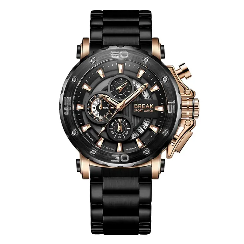 Break Ranger Black Stylish Mens Bracelet Watch 1