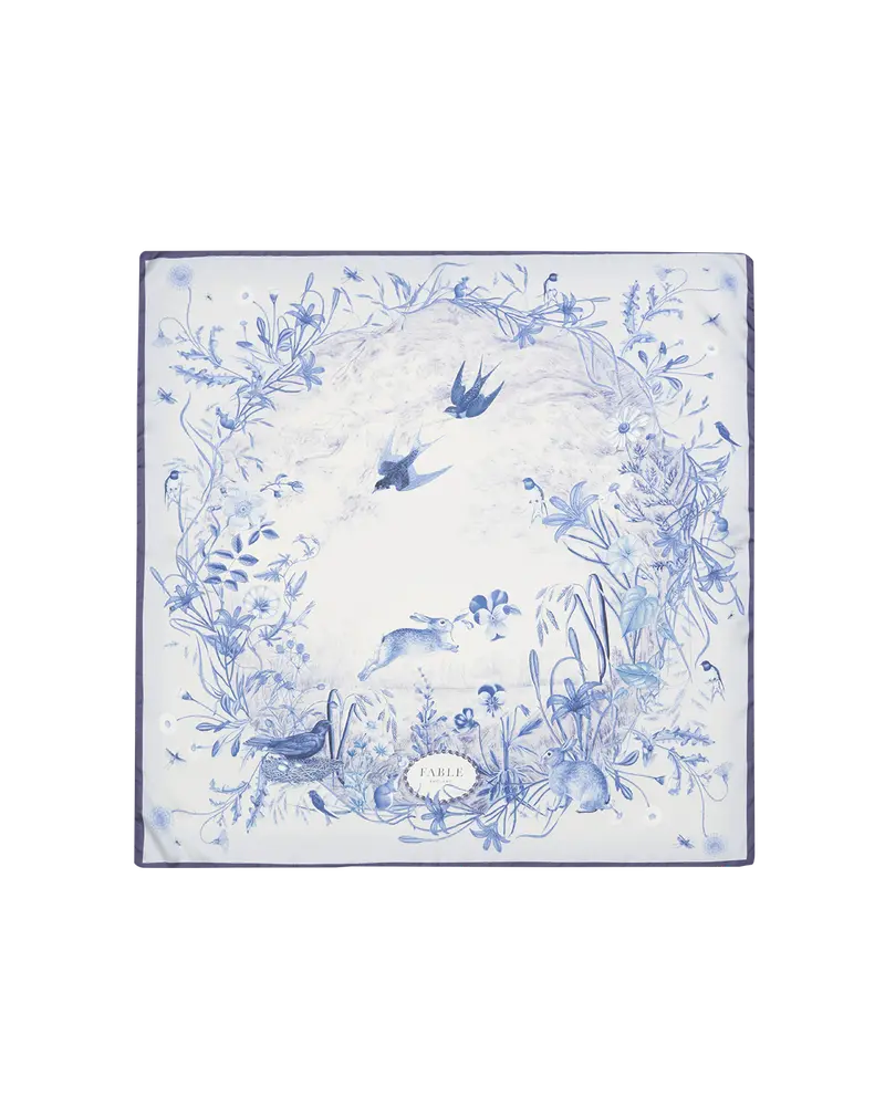 Bunny Blues Narrative Square Scarf 1