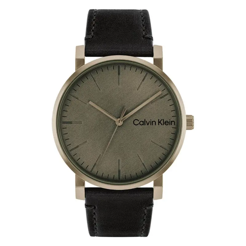 Calvin Klein Analog Black Leather Strap Men Watch 25200263 1