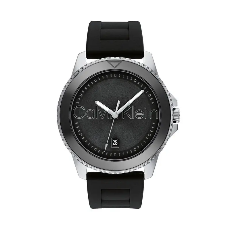 Calvin Klein Aqueous Black Silicone Strap Watch 25200386 1