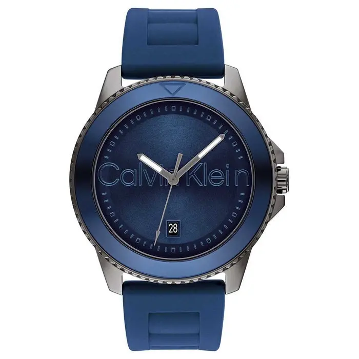 Calvin Klein Aqueous Blue Analog Silicone Watch 25200384 1