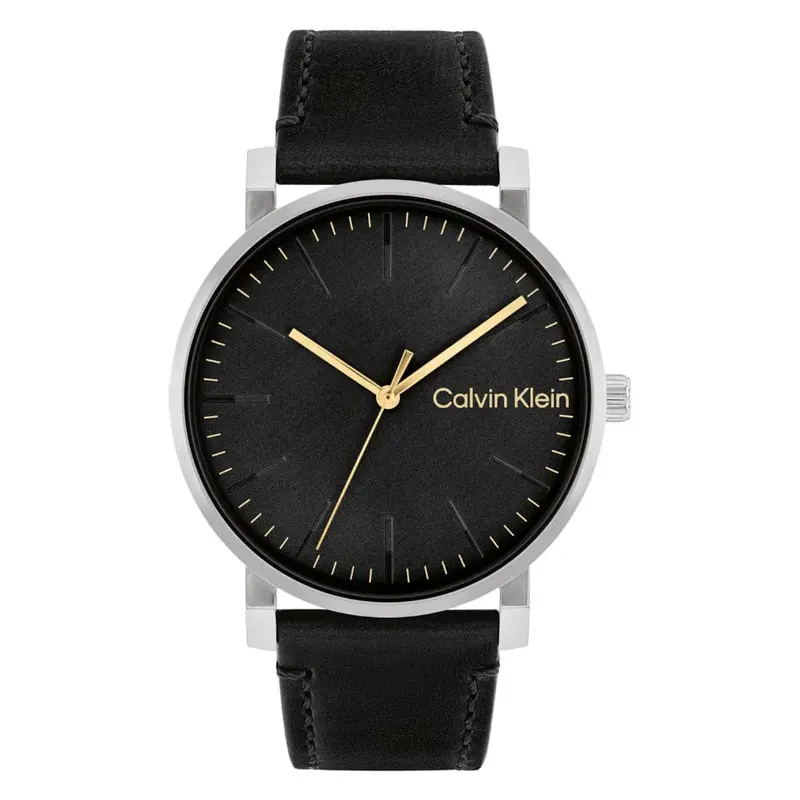 Calvin Klein Black Dial Leather Strap Men Watch 25200262 1