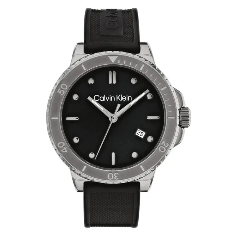 Calvin Klein Black Dial & Silicone Strap Men Watch 25200207 1