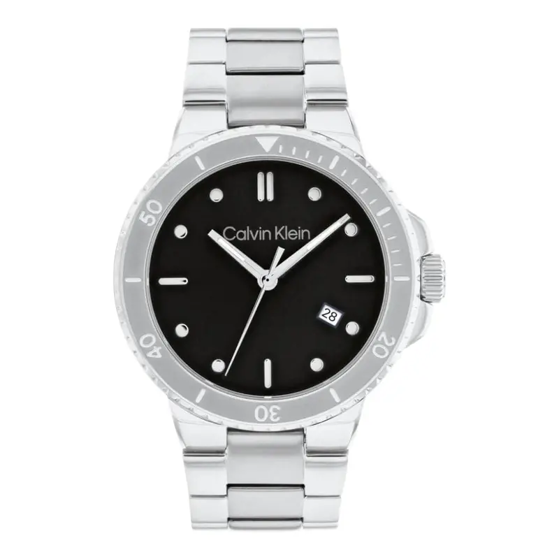 Calvin Klein Black Dial Silver Stainless Steel Strap Men Watch 25200203 1