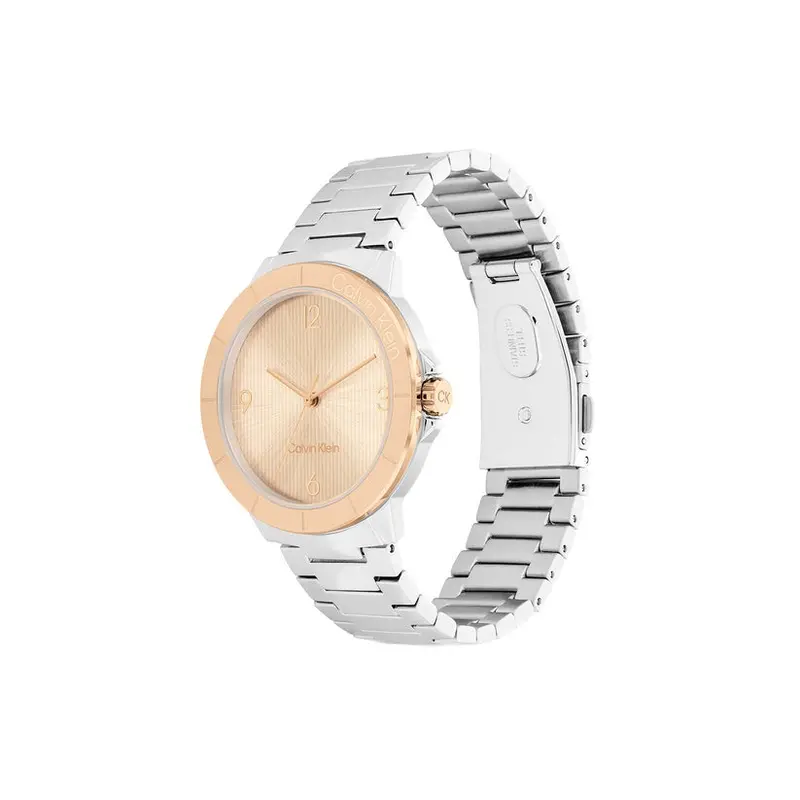 Calvin Klein Carnation Gold Dial Steel Watch 25100025 2