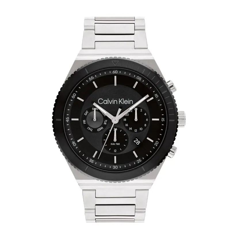 Calvin Klein Chronograph Black Dial Silver Stainless Steel Strap Men Watch 25200301 1