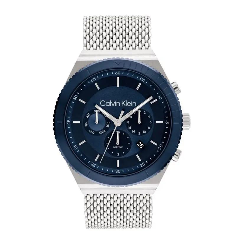Calvin Klein Chronograph Blue Dial Milanese Strap Men Watch 25200305 1