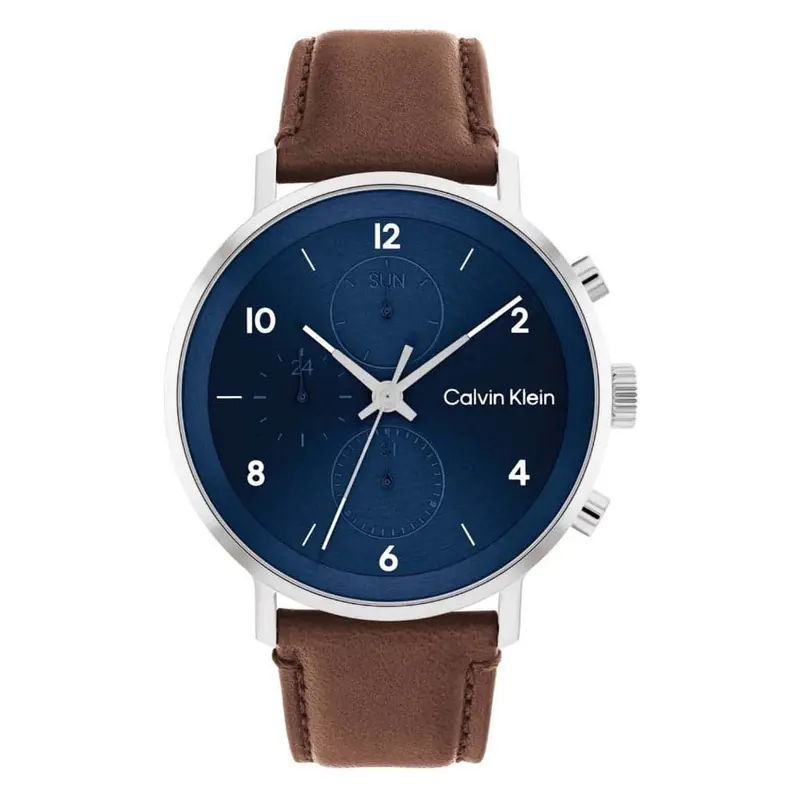 Calvin Klein Chronograph Brown Leather Strap Men Watch 25200112 1