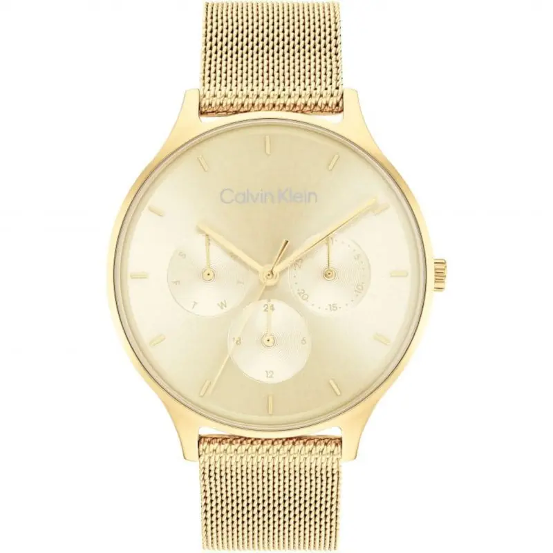 Calvin Klein Chronograph Gold Dial Milanese Strap Women Watch 25200103 1