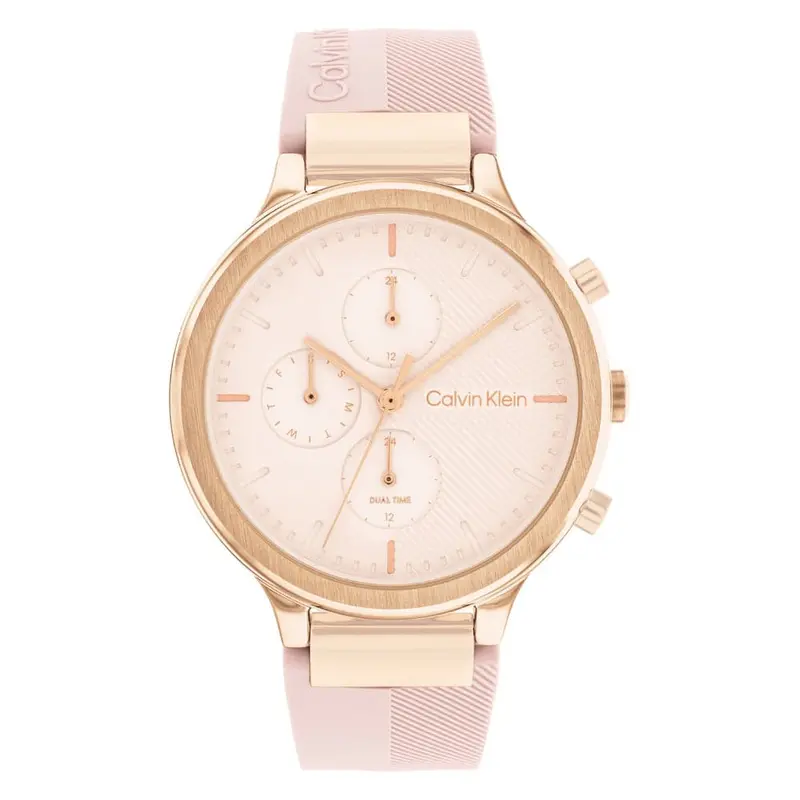 Calvin Klein Chronograph Pink Silicone Strap Women Watch 25200243 1