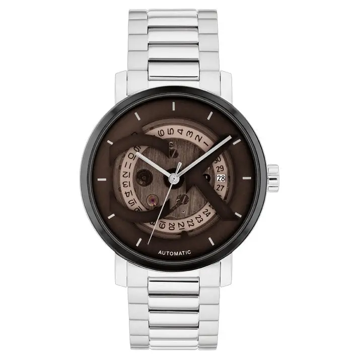 Calvin Klein Iconic Auto Brown Dial Steel Watch 25300018 1