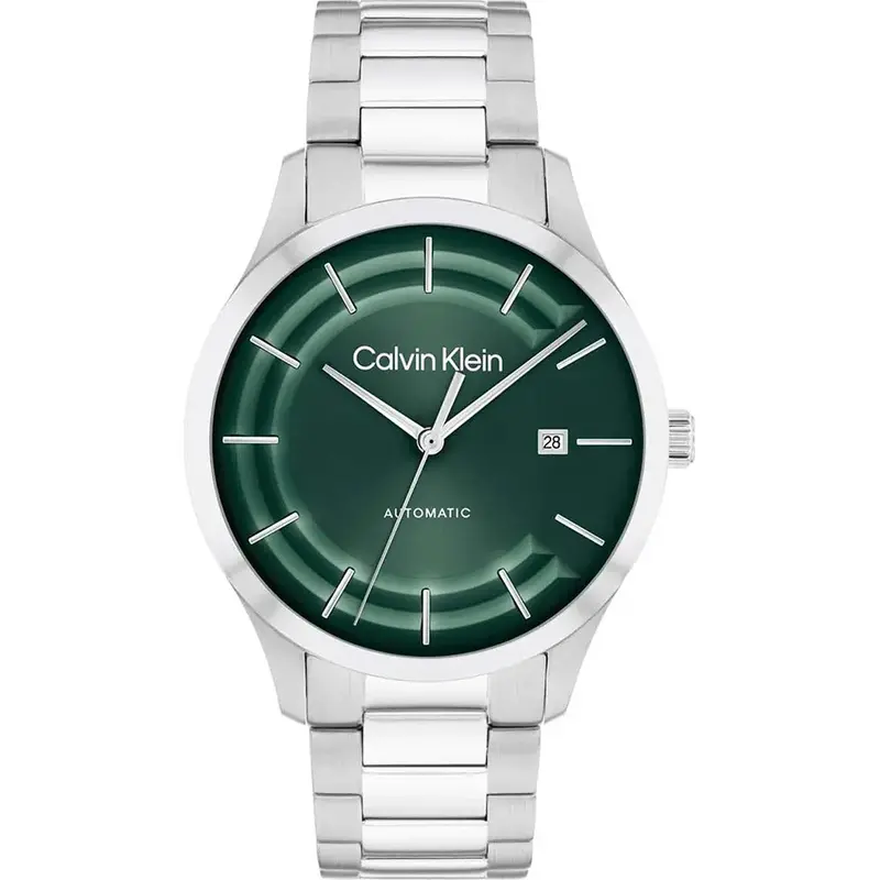 Calvin Klein Iconic Auto Green Dial Steel Watch 25300022 1