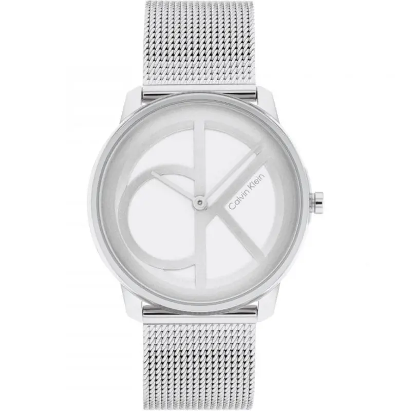 Calvin Klein Iconic Silver Dial Milanese Strap Unisex Watch 25200032 1