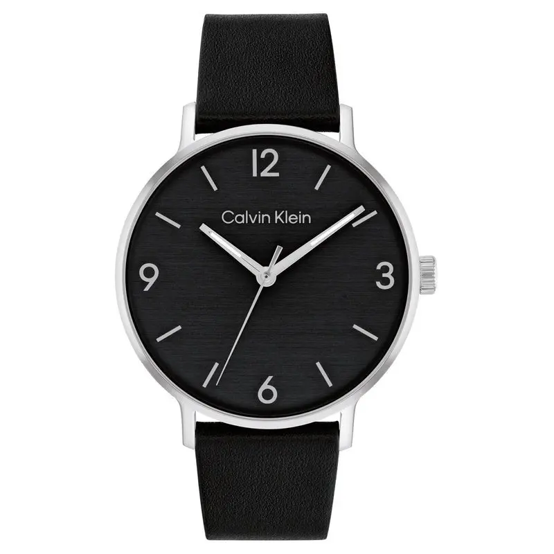 Calvin Klein Modern Black Leather Men's Watch 25200437 1
