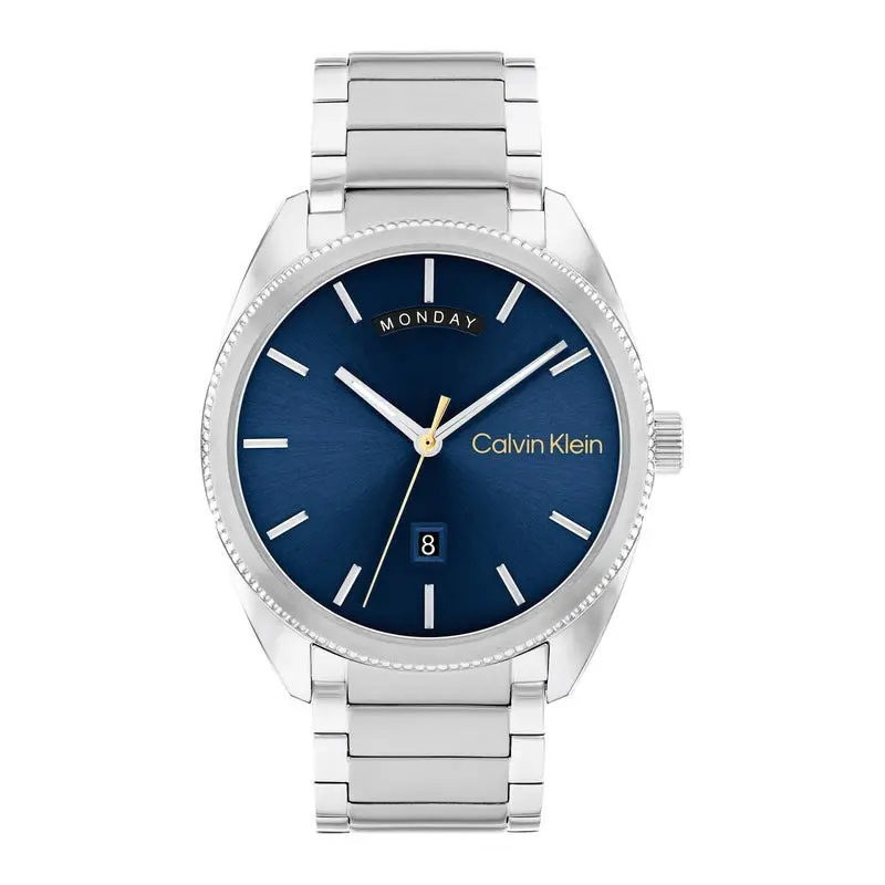 Calvin Klein Progress Blue Dial Steel Watch 25200446 1