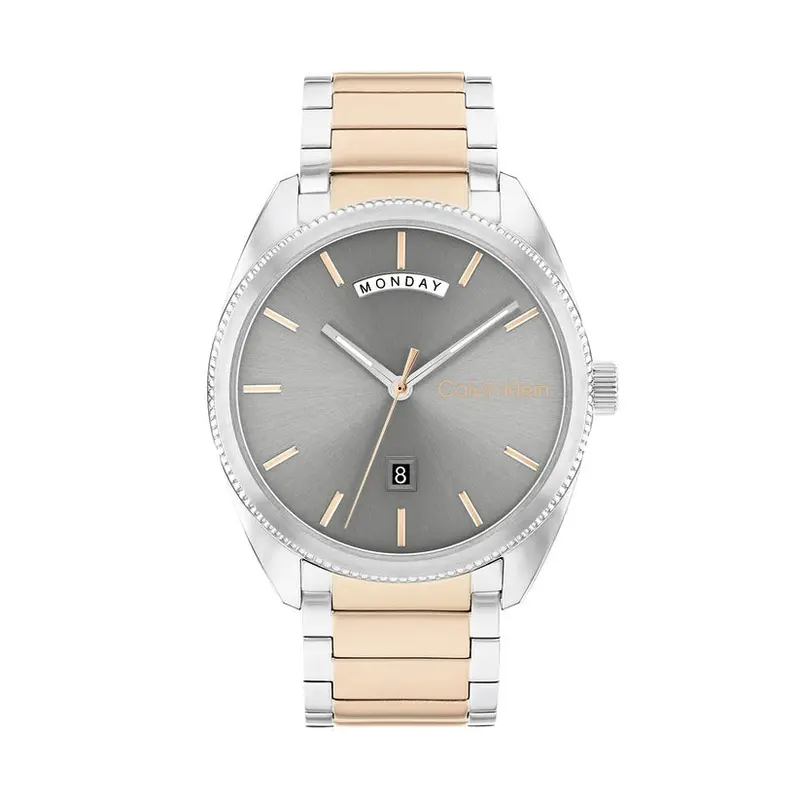 Calvin Klein Progress Cool Gray Two-Toned Steel Watch 25200449 1