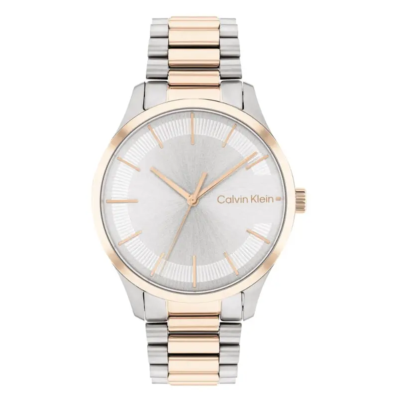 Calvin Klein Silver Dial Two-Tone Stainless Steel Strap Unisex Watch 25200044 1
