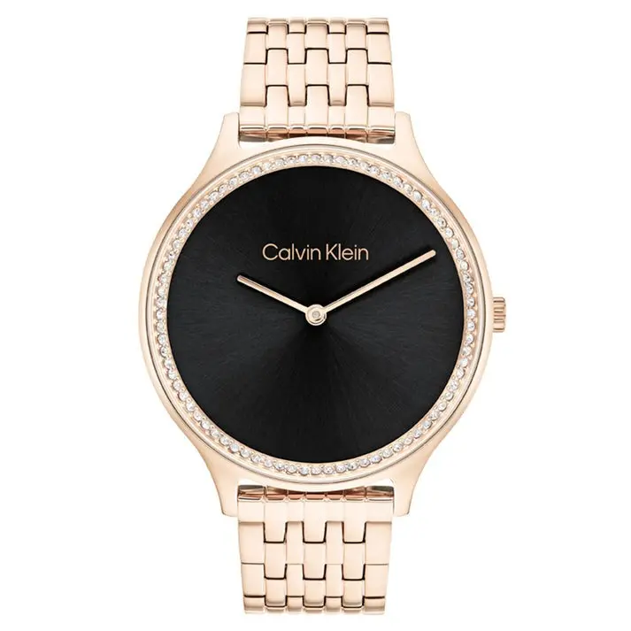 Calvin Klein Timeless Crystal Rose Gold Steel Watch 25100003 1