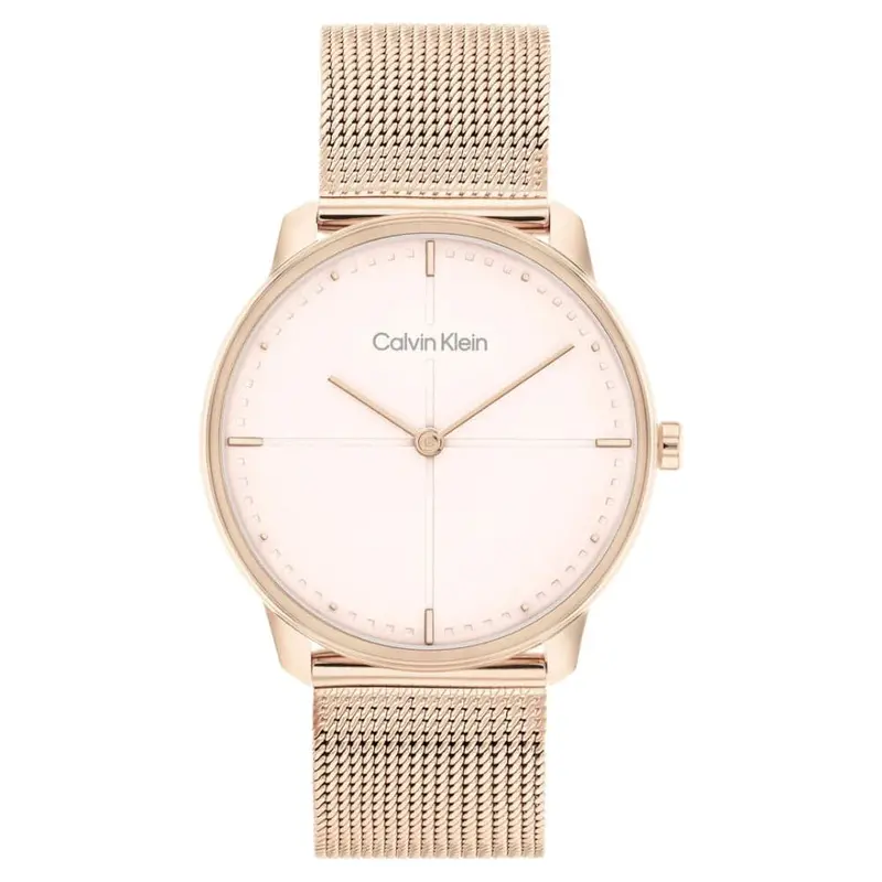 Calvin Klein White Dial Rose Gold Stainless Steel Strap Women Watch 25200158 1