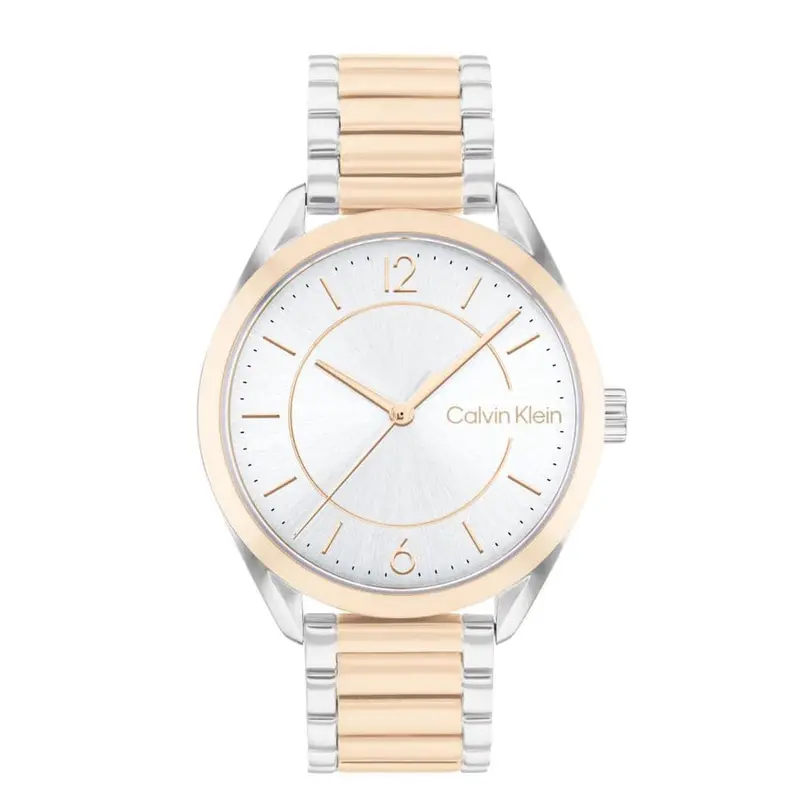 Calvin Klein White Dial Two-Tone Stainless Steel Strap Women Watch 25200317 1