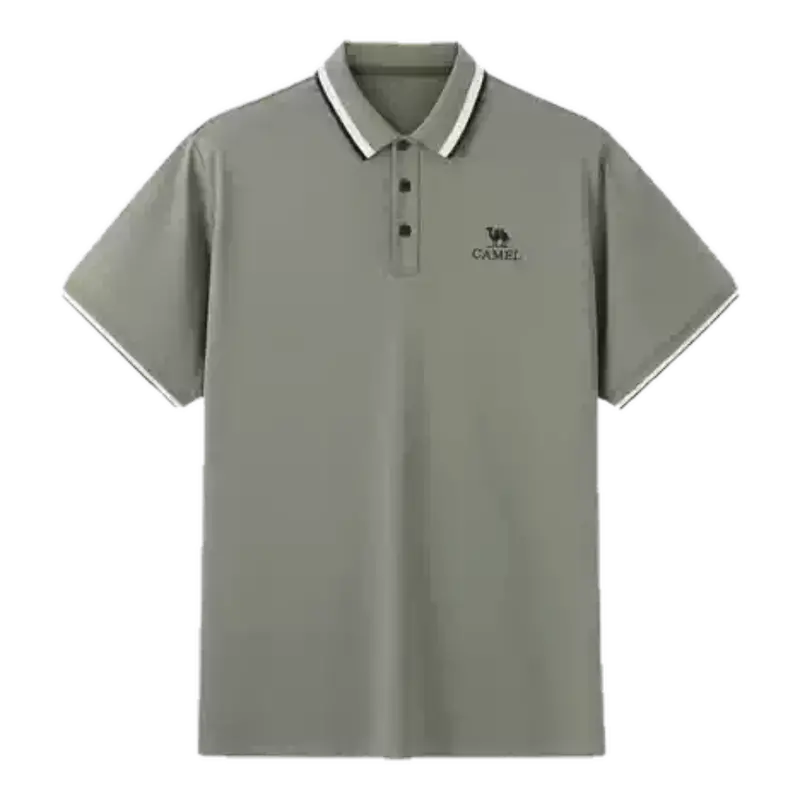 Camel Men's 2026 New Arrival T-Shirt With Mulberry Silk Cooling And Antibacterial Texture / Antibacterial And Cooling Polo With Mulberry Silk 1